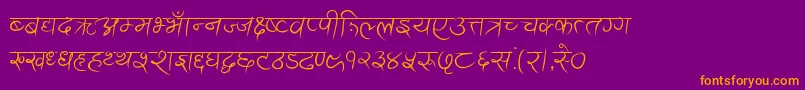 AnandaAkchyar Font – Orange Fonts on Purple Background