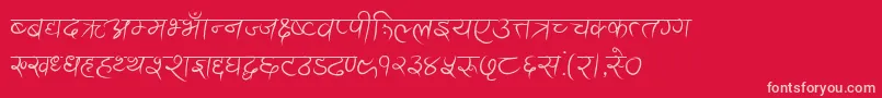 AnandaAkchyar Font – Pink Fonts on Red Background