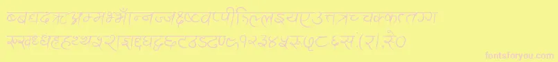 AnandaAkchyar Font – Pink Fonts on Yellow Background