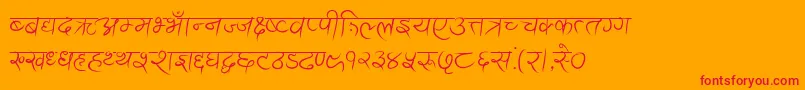 AnandaAkchyar Font – Red Fonts on Orange Background