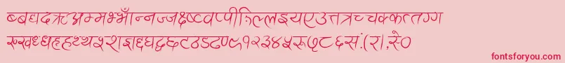 AnandaAkchyar Font – Red Fonts on Pink Background