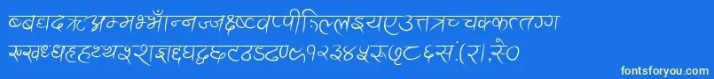 Шрифт AnandaAkchyar – жёлтые шрифты на синем фоне