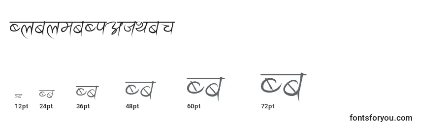 AnandaAkchyar Font Sizes