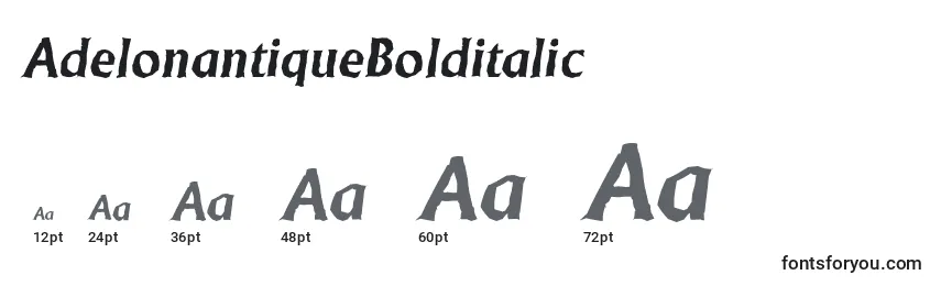 AdelonantiqueBolditalic-fontin koot