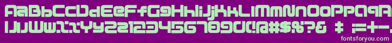 D3MouldismRoundAlphabet Font – Green Fonts on Purple Background