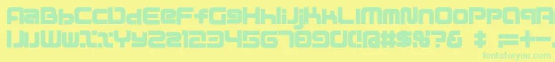 D3MouldismRoundAlphabet Font – Green Fonts on Yellow Background