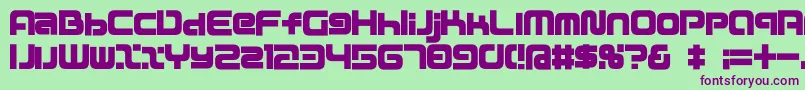 D3MouldismRoundAlphabet Font – Purple Fonts on Green Background