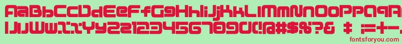 D3MouldismRoundAlphabet Font – Red Fonts on Green Background