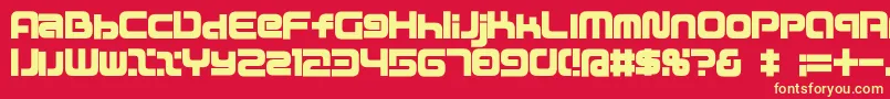 D3MouldismRoundAlphabet Font – Yellow Fonts on Red Background