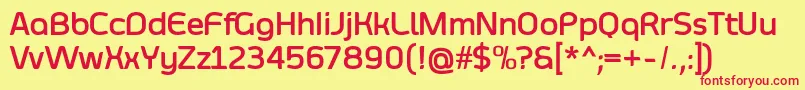 SmoolthanBold-fontti – punaiset fontit keltaisella taustalla