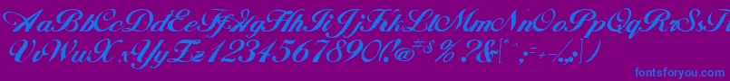 Шрифт Andrea – синие шрифты на фиолетовом фоне