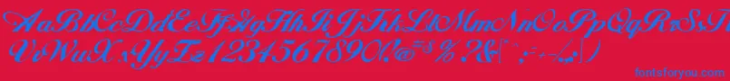 フォントAndrea – 赤い背景に青い文字