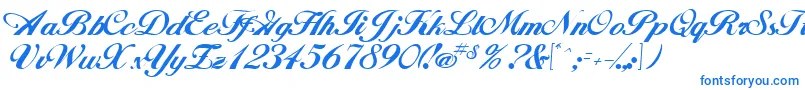 フォントAndrea – 白い背景に青い文字