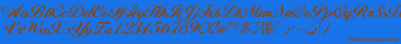 Andrea Font – Brown Fonts on Blue Background