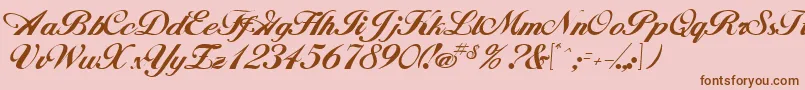 Czcionka Andrea – brązowe czcionki na różowym tle