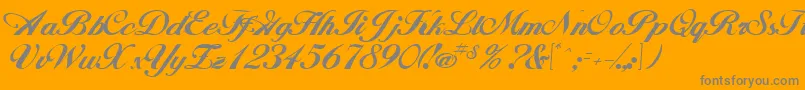 Andrea-Schriftart – Graue Schriften auf orangefarbenem Hintergrund