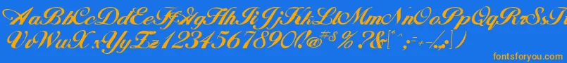 Andrea Font – Orange Fonts on Blue Background