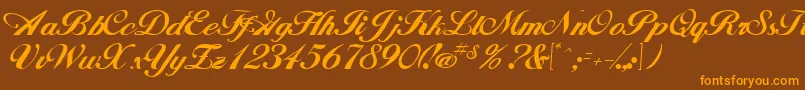 Andrea Font – Orange Fonts on Brown Background
