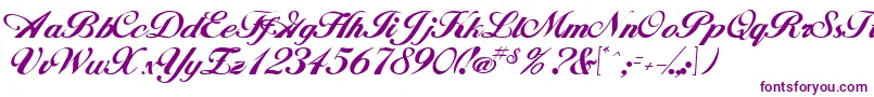 Andrea-fontti – violetit fontit valkoisella taustalla