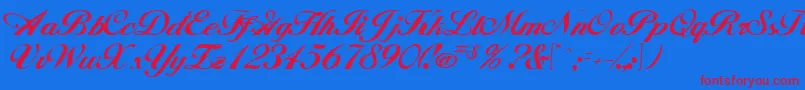 Andrea Font – Red Fonts on Blue Background
