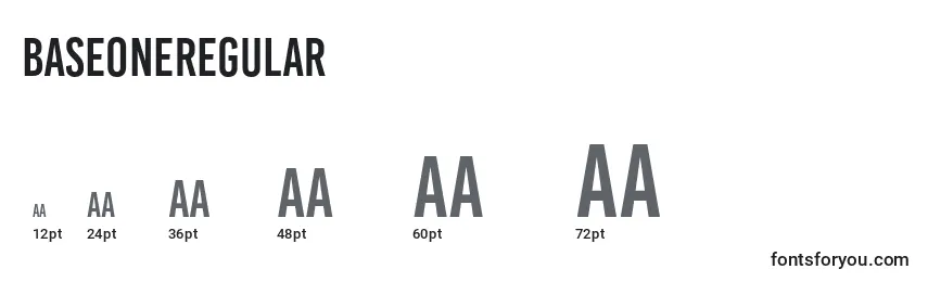 BaseoneRegular Font Sizes