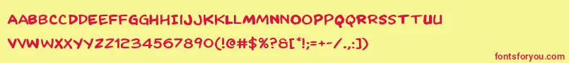Kangaroocourtexpand Font – Red Fonts on Yellow Background