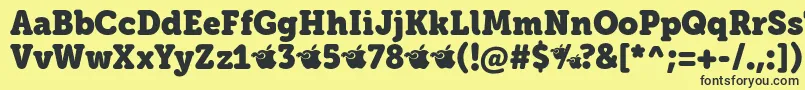 EacologicaRoundSlabFfp Font – Black Fonts on Yellow Background