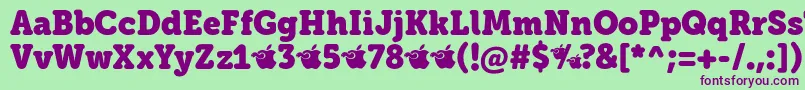 EacologicaRoundSlabFfp Font – Purple Fonts on Green Background