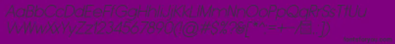 TypoGroteskRoundedLightItalicDemo Font – Black Fonts on Purple Background