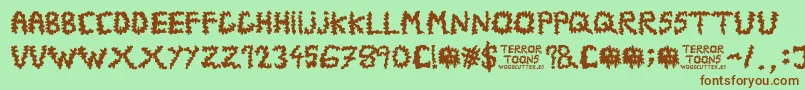 Terrortoons Font – Brown Fonts on Green Background