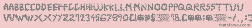 Terrortoons Font – Gray Fonts on Pink Background