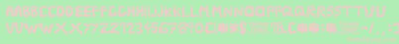 フォントTerrortoons – 緑の背景にピンクのフォント