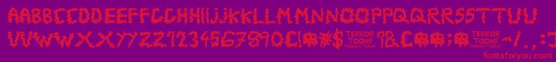 Terrortoons Font – Red Fonts on Purple Background