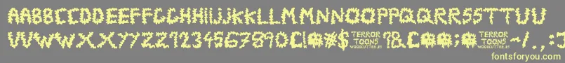 Terrortoons-fontti – keltaiset fontit harmaalla taustalla