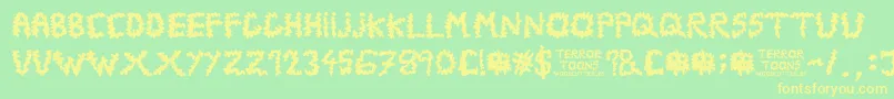 Terrortoons Font – Yellow Fonts on Green Background