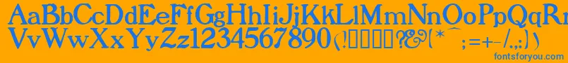 Prophet Font – Blue Fonts on Orange Background