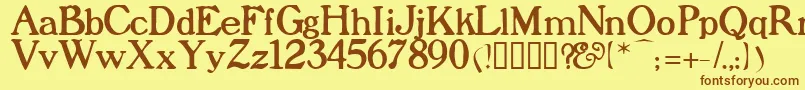 Prophet Font – Brown Fonts on Yellow Background