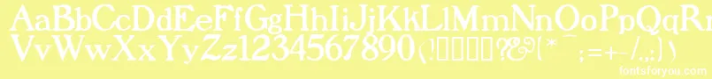 Prophet Font – White Fonts on Yellow Background