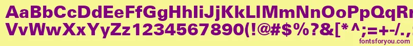 UniversLt75Black Font – Purple Fonts on Yellow Background