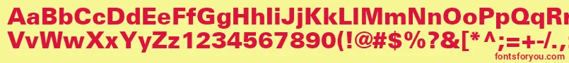 UniversLt75Black Font – Red Fonts on Yellow Background