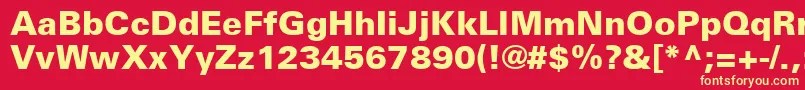 UniversLt75Black Font – Yellow Fonts on Red Background