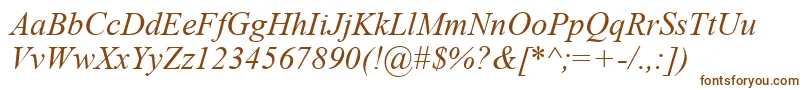 フォントTimesNewRomanKoi8Italic – 白い背景に茶色のフォント