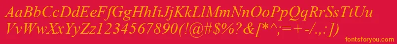 TimesNewRomanKoi8Italic Font – Orange Fonts on Red Background
