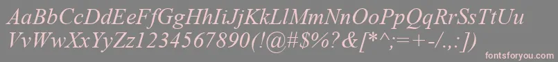 Lisätietoja TimesNewRomanKoi8Italic-fontista TimesNewRomanKoi8Italic-fontti – vaaleanpunaiset fontit harmaalla taustalla
