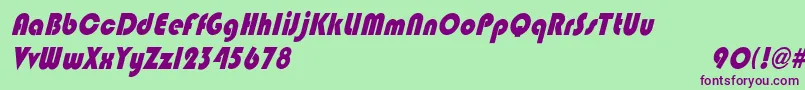 BlippocndoblHeavy Font – Purple Fonts on Green Background