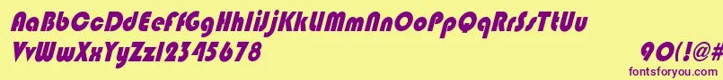 BlippocndoblHeavy Font – Purple Fonts on Yellow Background