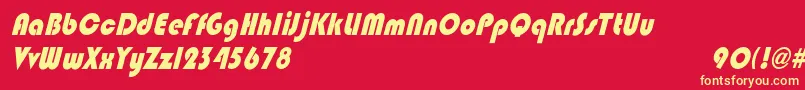 BlippocndoblHeavy Font – Yellow Fonts on Red Background