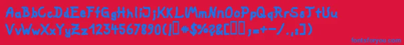 Fat Marker Font – Blue Fonts on Red Background