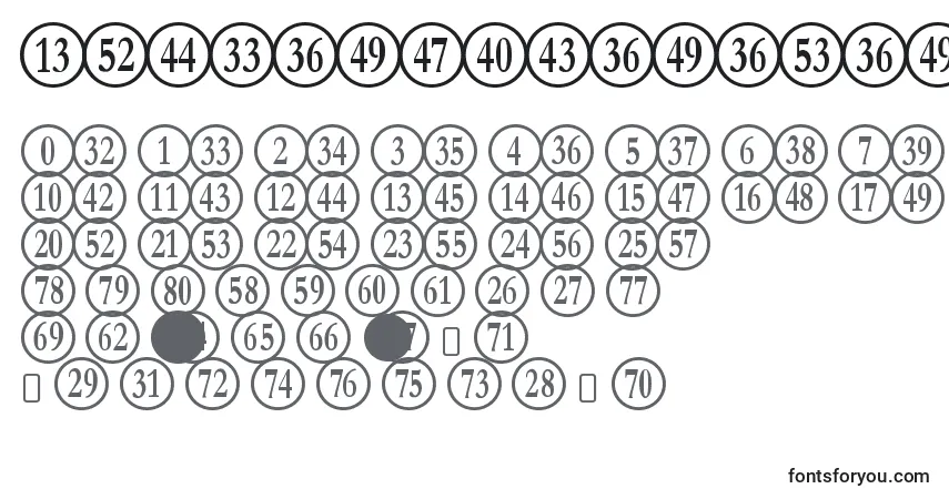 Police NumberpilereversedRegular - Alphabet, Chiffres, Caractères Spéciaux