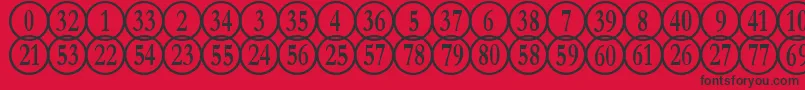 NumberpilereversedRegular Font – Black Fonts on Red Background